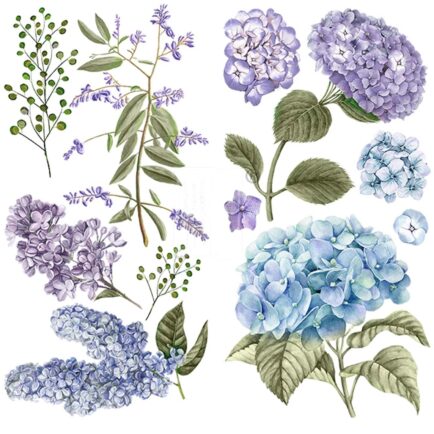 Mystic Hydrangea - Small Transfers by ReDesign with Prima